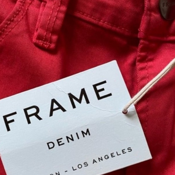 Frame Le-High Ankle Jeans High Waist Skinny Raw Hem Size 30 Vintage Red Wash NWT - Picture 8 of 15